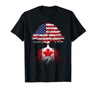 Canadian Roots American Grown Canada Flag Tshirt Men Women T-Shirt