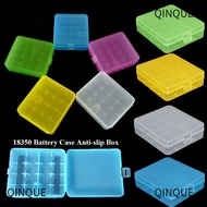 QINJUE Battery , 4 AA AA Anti-slip 18650 Battery Box,  Plastic Coloful Rechargeable Battery Containe