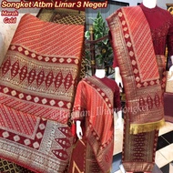 [✅Ready] New Songket Atbm Limar 3 Negeri Exclusive K01 Merah Gold/