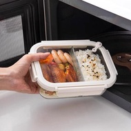 日本霜山 可微波強化玻璃蓋耐熱玻璃保鮮盒(雙分隔)-1040ml-3