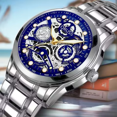 ORUSS Original High-end Luxury Men's Watch Luminous Watch for Man Watch Fashion Wristwatches Stainle