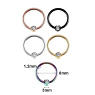 Antimg 1PCS Piercing Earring Lobe Septum Helix Captive Ring Stainless Steel 8mm