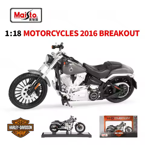 Maisto 1:18 Harley-Davidson 2016 Breakout Die Cast Vehicles Collectible Hobbies Motorcycle Model Toy