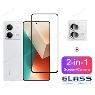 Redmi Note 13 5G Tempered Glass for Redmi Note 13 Pro Plus 11 10 Pro Max Pro+ 12s 11s 10s 5G 4G 2 in 1 Full Cover Camera Lens Glass Screen Protector Glass Film