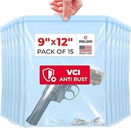 VCI Reclosable Poly Bags 9" x 12", Pack of 15-4 mil Heavy Duty VCI Anti-Corrosion Gun Protection Bag