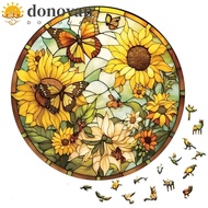 DONOVAN Sunflower Alien Wood Puzzle, Irregular Shape Wooden Special-shaped Puzzle, Fashion Cartoon Difficult Creative Butterfly Wooden Puzzle Educational Toy