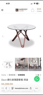 Hareody Home Dawn 鋼化玻璃圓餐桌120cm
