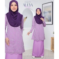 Sedondon Baju Kurung Moden Lace Aulya dan Baju Melayu Moden Size Besar Lilac