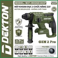 Máy khoan bê tông pin Dekton M21-RH2603CP 21V không chổi than 3 chức năng đầu gài SDS Plus