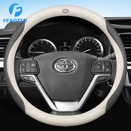 FFAOTIO Leather Car Steering Wheel Cover Protector Car Interior Accessories For Toyota Wish Hiace Sienta Altis Harrier CHR Vios Rush Alphard Camry RAV4 Innova