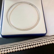 Shijia Round Warm Light Pearl Necklace Female Titanium Steel Ingot Buckle Clavicle Chain 1111
