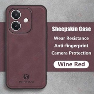 Da cừu Ốp da cho Oppo A3/a3x phong cách kinh doanh kết cấu lì mịn Ốp điện thoại chống sốc Máy ảnh Vỏ