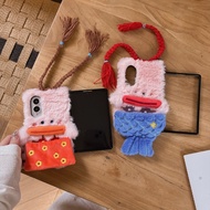 3D Fluffy Cartoon Braid Doll Phone Cover For Moto G23 G22 G20 G17 G15 G10 Power G14 G13 G9 Plus G8 P