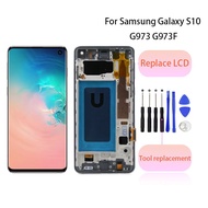 LCD With Frame For Samsung Galaxy S10 G973 G973F LCD Display Touch Screen Digitizer Replacement Part