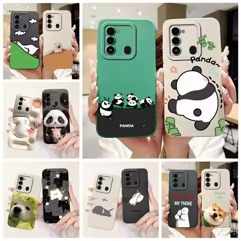For Tecno Spark Go 2022 Case KG5 KG5h Cute Panda Cartoon Cover For Tecno Spark 8C Spark8C KG5k KG5j 