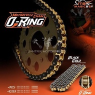 Magic Boy O RING CHAIN BLACK GOLD VERSION 415X122 415X132 428X122 428X132 Rantai Oring HITAM EMAS ED