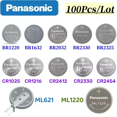 100pcs Original Panasonic Battery BR2032 BR2325 CR2032A CR1216 CR1025 BR2330 CR2354 CR2412 ML621 CR2