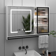 LINZHIPU Mirror Cabinet Smart Bathroom Mirror Cabinet With Light Defogging Bathroom Mirror Wall Mounted Mirror With Shelf