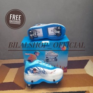SEPATU RODA ANAK RODA 4 MODEL MOBIL PEMULA FULL MENYALA / SEPATU RODA ANAK KARAKTER 2 IN 1 BONUS KAO