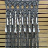 Macrame curtain backdrop aesthetic macrame curtain