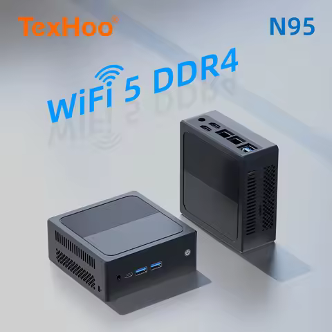 TexHoo Mini PC Intel Celeron N95 Desktop Gaming ComputerWIFI5 BT4.0 Wins 11 DDR4 PCIe3.0 Nvme SSD Tr