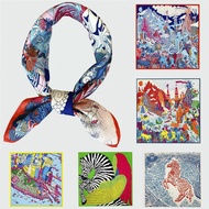 53cm Brand Scarf Women Silk Scarf Hijab Square Scarves Fashion Bandana Headband Leopard Elephant Hor