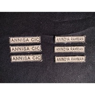 School Name Bet, embroidered name bet