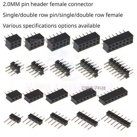 10pcs 2.0MM Pitch Single/Double Row Pin Header and Female Header Vertical Straight Plug / Female Hea