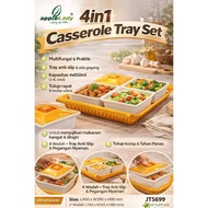 CTCO-5699 Applelady JT5699 4in1 Casserole Tray Set (Gold Colour) L45*W39*H9cm