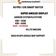 (Clearance) S9 Smart Watch Super Amoled With Cellular Sim Card Build In Android System Playstore Wif