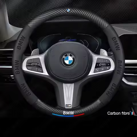 3D Embossing Carbon Fiber Leather Car Steering Wheel Cover For BMW G20 G30 G38 X1 X2 X3 X5 X4 X6 X7 