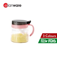 Elianware Kitchen Glass Condiment Jar Spice Seasoning Container with Handle (350ml) [Free Spoon]