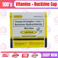 NERVITEX Vitamin B Complex Iron Buclizine Multivitamin Pampagana Kumain Capsule