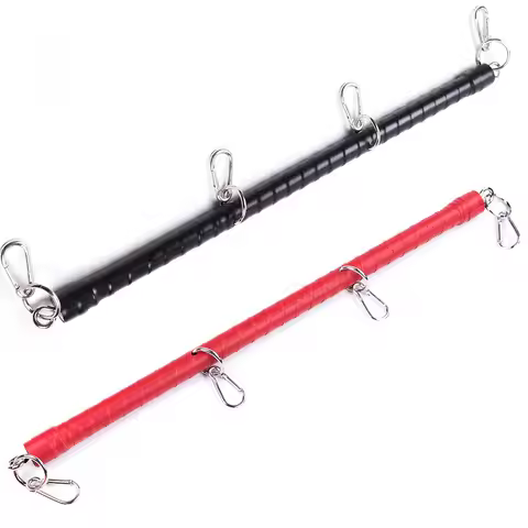 Red Leather Adult Products Flirting Bondage Hand Binding Foot Removable Handcuffs Binding Metal Toys