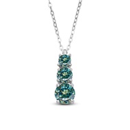 Luxury 1.8CT Moissanite Pendant For Women Men Sparkling Diamond Necklace 3 Stones Wedding Solid Silv