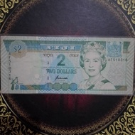 Uang Fiji 2 dollar 1992 vf