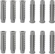 ZZLZX 12PCS Plastic Anchor Bolts 0.3x2 inches Nylon Screw Expansion Plug for Concrete Walls Brick Wa