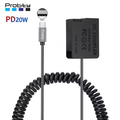 DMW-BLC12 Dummy Battery DMW-DCC8 PD20W USB-C Kit Coupler for Panasonic GX8 FZ1000 FZ300 FZ200 G6 G7 