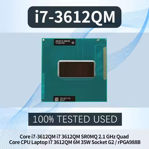 Core i7-3612QM i7 3612QM SR0MQ 2.1 GHz Quad Core CPU Laptop I7 3612QM 6M 35W Socket G2 / rPGA988B