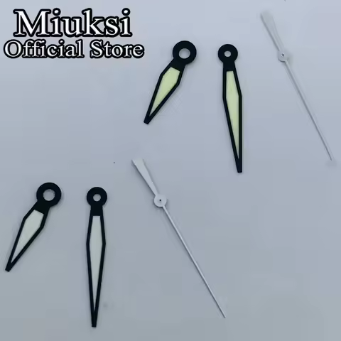 Miuksi black white green watch hands luminous hands fit NH35 NH36 NH38 NH70 NH72 Miyota8215 821A 820