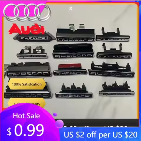 Hub Caps Hot New 2025 For Audi Audi Quattro Logo Car Front Grill Grille Badge Emblem For Audi A4 A6 