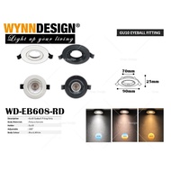 Wynn Design [Eyeball Fitting] with GU10 Holder Eyeball Casing Black White Round Eyeball Adjustable Spotlight (EB608-RD)
