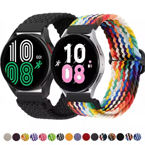 20mm Braided Solo Loop Strap For Samsung Galaxy Watch 6/5/4 44mm 40mm Nylon Bracelet Samsung Watch 5
