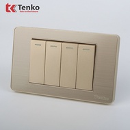 Genuine Tenko TK-C7G-04 Yellow 4-Button Alloy Face Switch