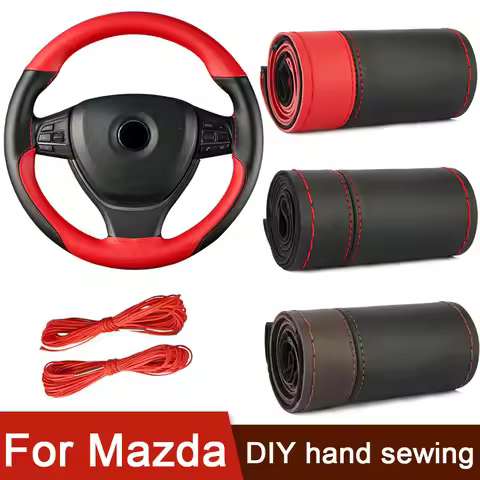 1PC Car Steering Wheel Covers 38cm Hand-stitched DIY Protective Cover For Mazda 2 3 5 6 Atenza CX-3