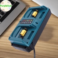 PurpleSun For Makita 18-20V  Rechargeable Portable Mini Dual Ports Charger BL1860B BL1850B BL1830 BL