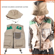 WIT 2pc Kids Outdoor Explorer Kit Kids Adventure Kit Explorer Costume Vest and Hat Set Halloween Cos