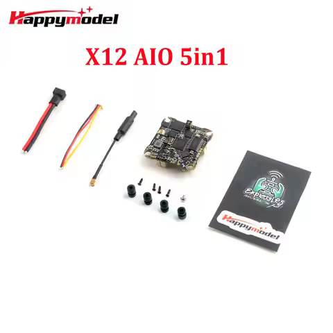 HappyModel X12 AIO 5in1 Flight Controller Built-in 12A ESC and OPENVTX 400mW Support 1-2S ELRS For F