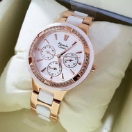 [PROMO] ALEXANDRE CHRISTIE AC2299 JAM TANGAN WANITA KERAMIK PUTIH ROSE GOLD