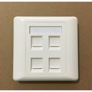 Faceplate, wallplate utp,lan,rj45 4 hole,port